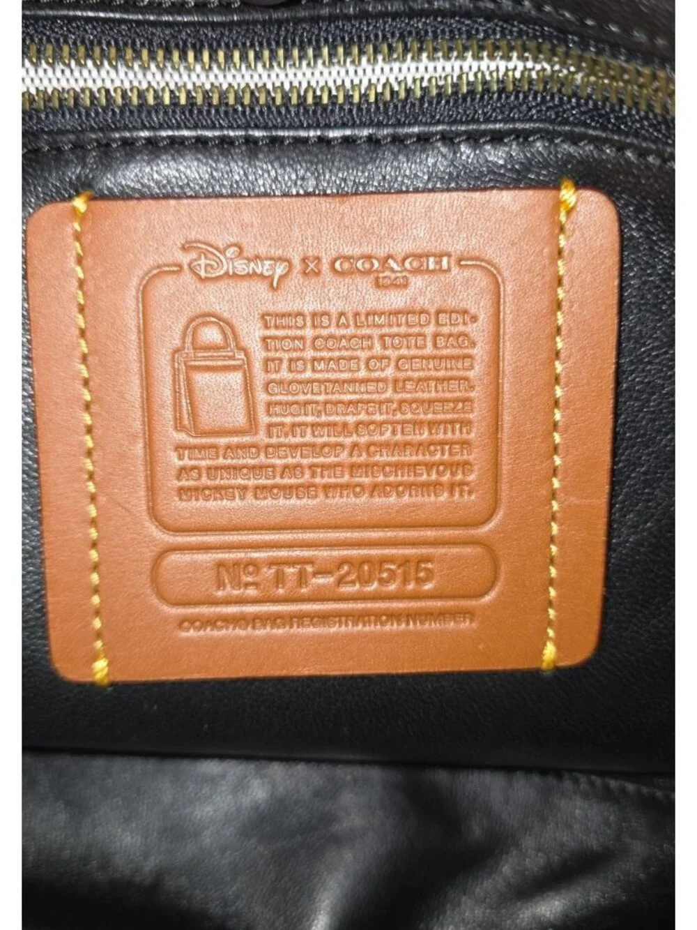 Coach Disney Mickey Skinny Tote Glovetanned Leather Red Rare NWOT Authenticated